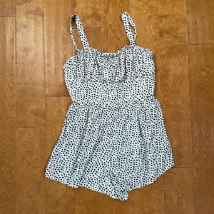 Trixxi Black and White Dot Romper Women's XL